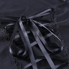 Tops Goth T-shirt Women Bodycon Bandage Lace Black T-shirts Gothic Streetwear Female Top nowadaysfashion