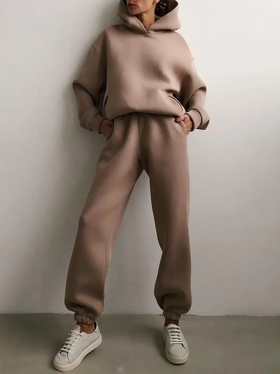 Tracksuit  Fleece Sweatshirts Two Piece Set Oversized Sports Hoodie Suit nowadaysfashion