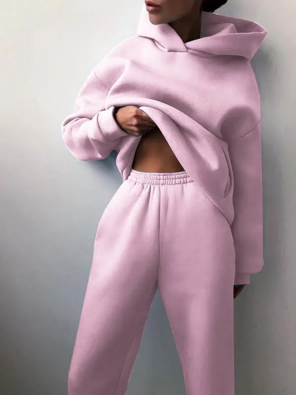 Tracksuit  Fleece Sweatshirts Two Piece Set Oversized Sports Hoodie Suit nowadaysfashion
