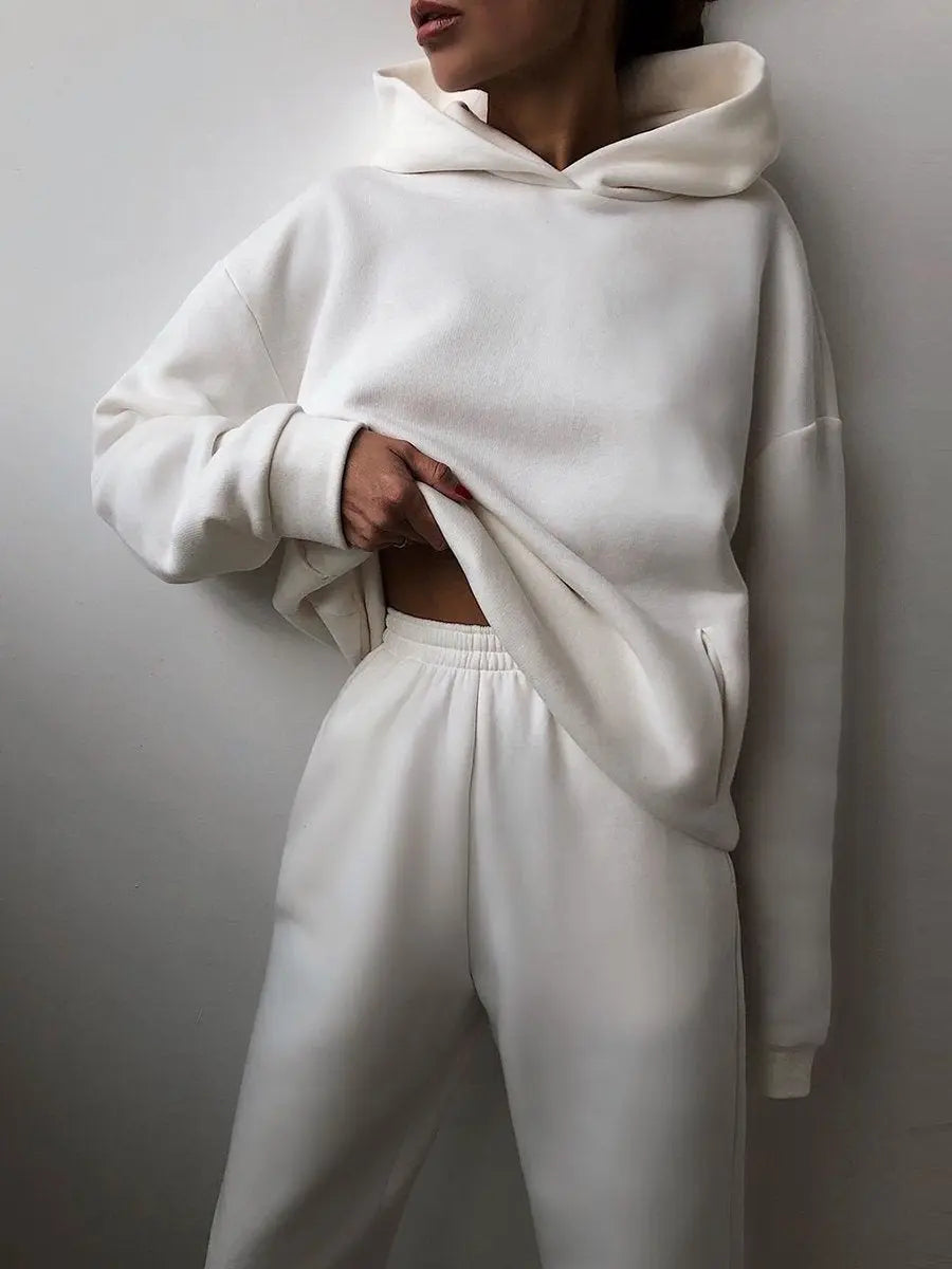 Tracksuit  Fleece Sweatshirts Two Piece Set Oversized Sports Hoodie Suit nowadaysfashion