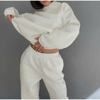Tracksuit  Fleece Sweatshirts Two Piece Set Oversized Sports Hoodie Suit nowadaysfashion