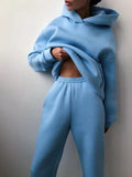 Tracksuit  Fleece Sweatshirts Two Piece Set Oversized Sports Hoodie Suit nowadaysfashion