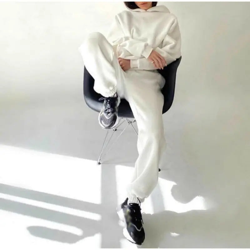 Tracksuit  Fleece Sweatshirts Two Piece Set Oversized Sports Hoodie Suit nowadaysfashion