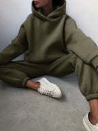 Tracksuit  Fleece Sweatshirts Two Piece Set Oversized Sports Hoodie Suit nowadaysfashion