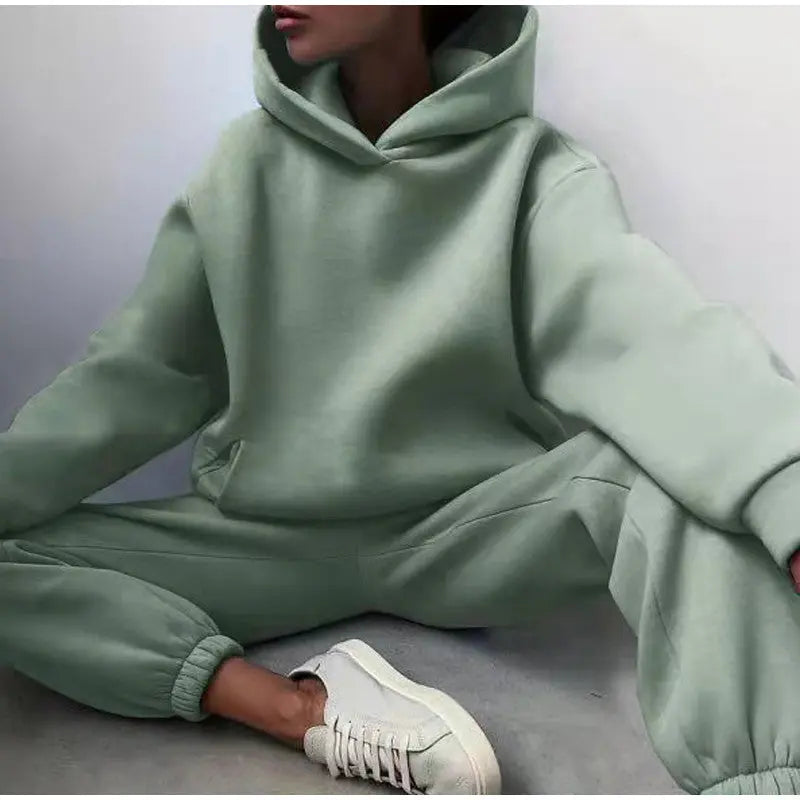 Tracksuit  Fleece Sweatshirts Two Piece Set Oversized Sports Hoodie Suit nowadaysfashion