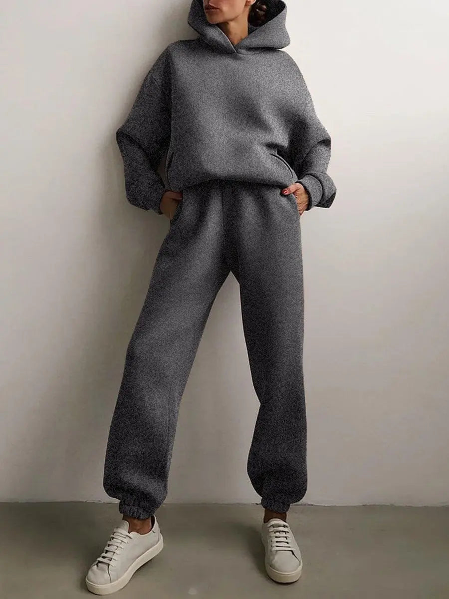 Tracksuit  Fleece Sweatshirts Two Piece Set Oversized Sports Hoodie Suit nowadaysfashion