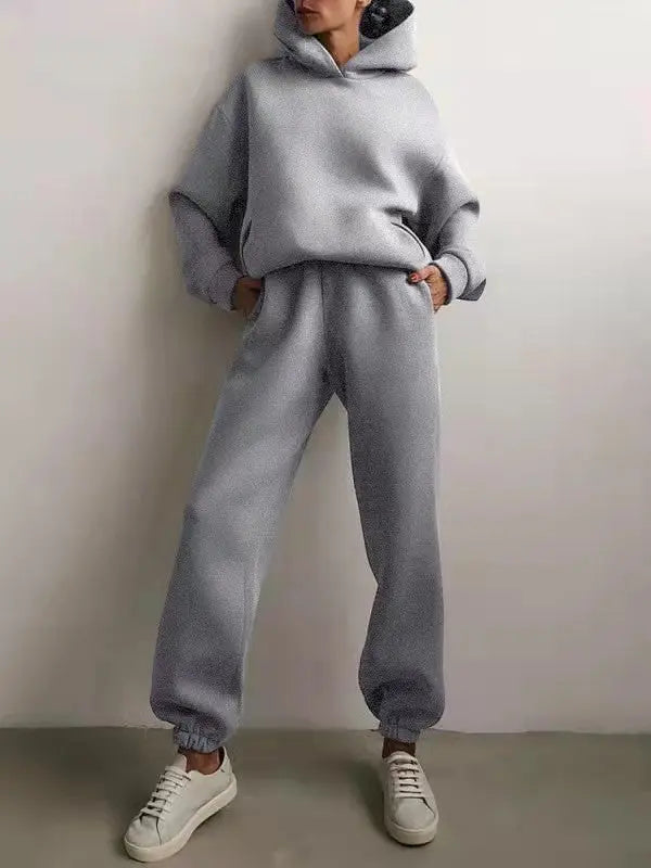 Tracksuit  Fleece Sweatshirts Two Piece Set Oversized Sports Hoodie Suit nowadaysfashion