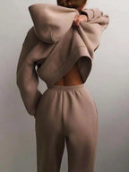 Tracksuit  Fleece Sweatshirts Two Piece Set Oversized Sports Hoodie Suit nowadaysfashion