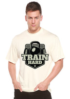 Train Hard Men's Bamboo Viscose/Organic Cotton Short Sleeve Graphic T-Shirt Spun Bamboo