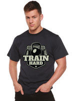 Train Hard Men's Bamboo Viscose/Organic Cotton Short Sleeve Graphic T-Shirt Spun Bamboo
