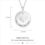 Tree of Life Engrave Name Necklace Silver Color Round Customized Pendants nowadaysfashion