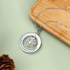 Tree of Life Engrave Name Necklace Silver Color Round Customized Pendants nowadaysfashion