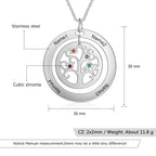 Tree of Life Name Necklace with Birthstone Name Engraved Pendant Family nowadaysfashion