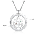 Tree of Life Name Necklace with Birthstone Name Engraved Pendant Family nowadaysfashion