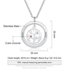 Tree of Life Name Necklace with Birthstone Name Engraved Pendant Family nowadaysfashion