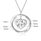 Tree of Life Name Necklace with Birthstone Name Engraved Pendant Family nowadaysfashion