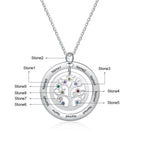 Tree of Life Name Necklace with Birthstone Name Engraved Pendant Family nowadaysfashion