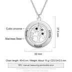 Tree of Life Name Necklace with Birthstone Name Engraved Pendant Family nowadaysfashion
