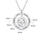 Tree of Life Name Necklace with Birthstone Name Engraved Pendant Family nowadaysfashion