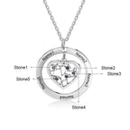 Tree of Life Name Necklace with Birthstone Name Engraved Pendant Family nowadaysfashion