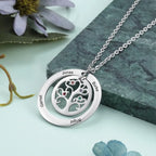 Tree of Life Name Necklace with Birthstone Name Engraved Pendant Family nowadaysfashion