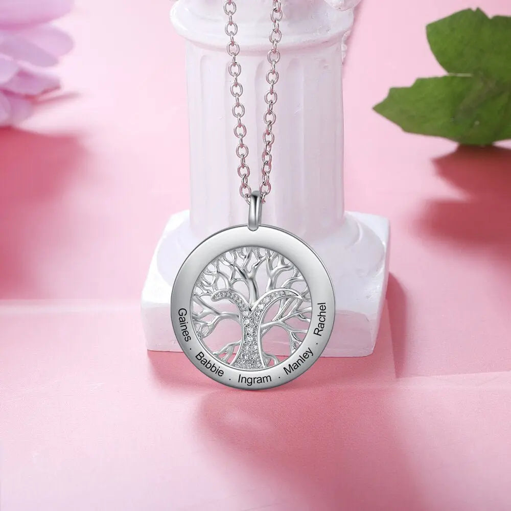 Tree Of Life Personalized Necklaces Family Jewelry Sliver Color Necklace&Pendant - Blade & Thread