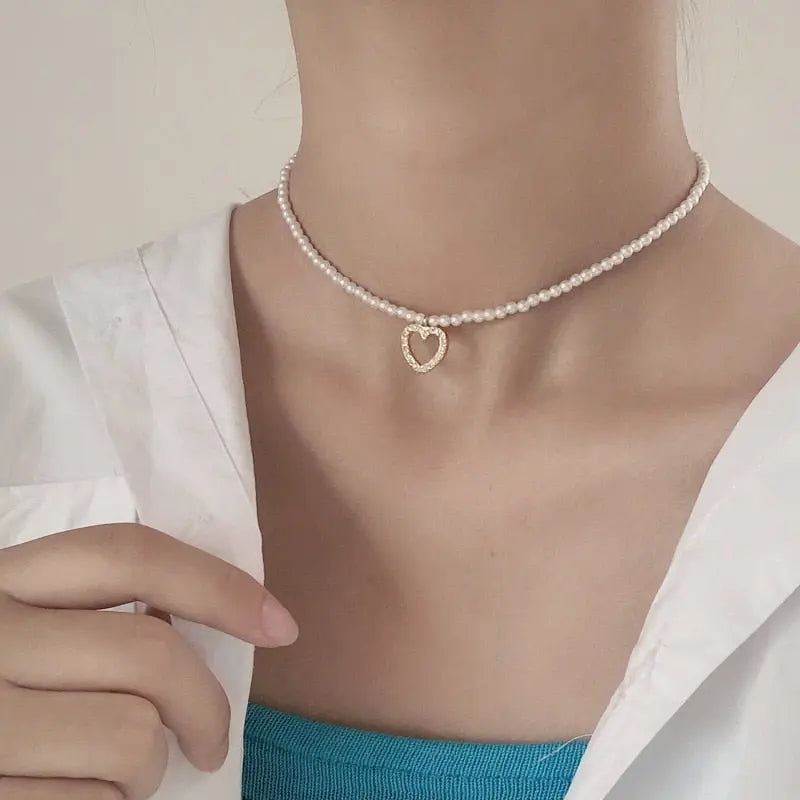 Trend Jewelry Wedding Big Pearl Necklace For Women Fashion White Imitation Pearl Choker - Blade & Thread