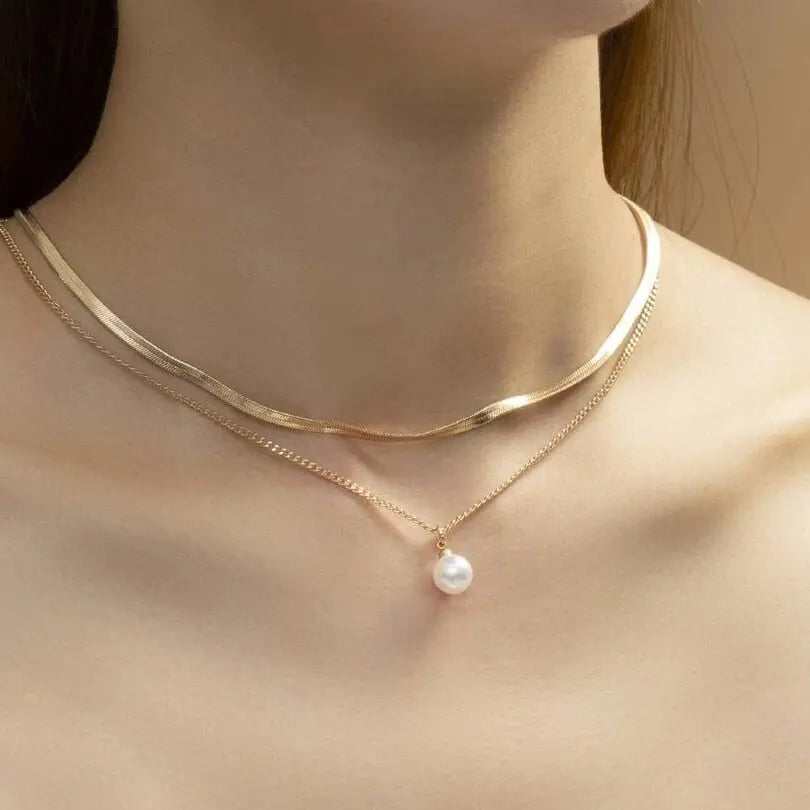 Trend Jewelry Wedding Big Pearl Necklace For Women Fashion White Imitation Pearl Choker - Blade & Thread