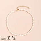 Trend Jewelry Wedding Big Pearl Necklace For Women Fashion White Imitation Pearl Choker nowadaysfashion