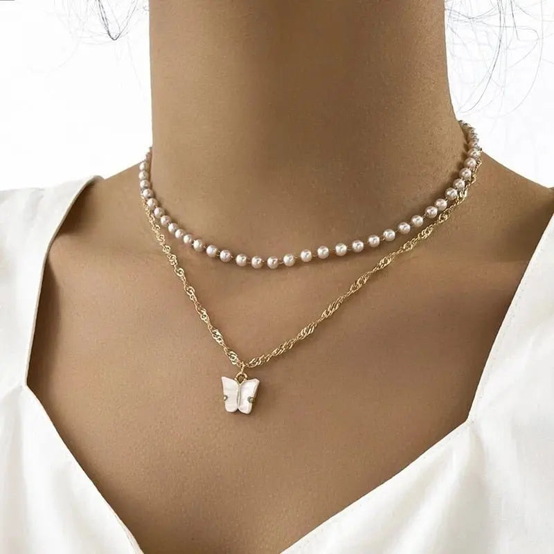 Trend Jewelry Wedding Big Pearl Necklace For Women Fashion White Imitation Pearl Choker nowadaysfashion