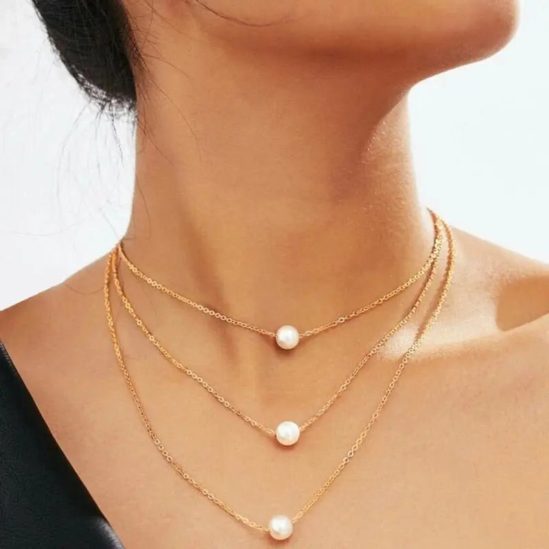 Trend Jewelry Wedding Big Pearl Necklace For Women Fashion White Imitation Pearl Choker nowadaysfashion