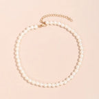 Trend Jewelry Wedding Big Pearl Necklace For Women Fashion White Imitation Pearl Choker nowadaysfashion