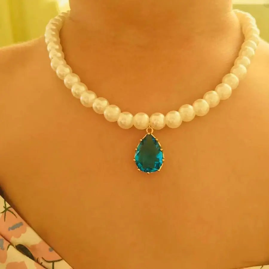 Trend Jewelry Wedding Big Pearl Necklace For Women Fashion White Imitation Pearl Choker - Blade & Thread