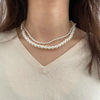 Trend Jewelry Wedding Big Pearl Necklace For Women Fashion White Imitation Pearl Choker nowadaysfashion