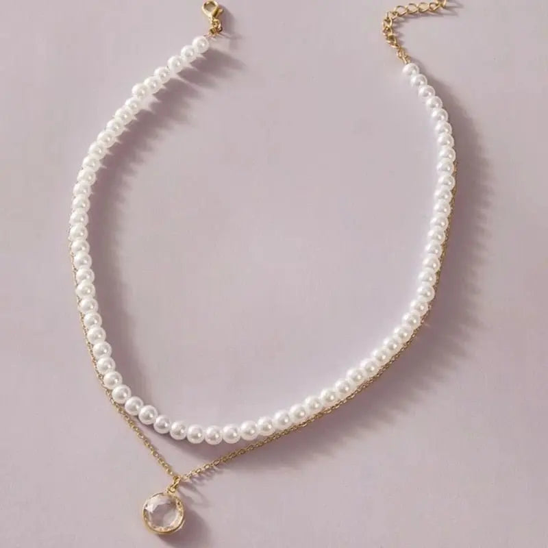 Trend Jewelry Wedding Big Pearl Necklace For Women Fashion White Imitation Pearl Choker - Blade & Thread