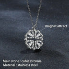 Trendy Flower Magnetic Attract Together Pendant Necklace nowadaysfashion