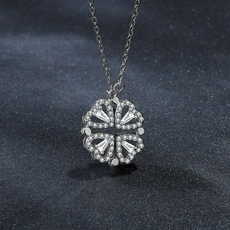 Trendy Flower Magnetic Attract Together Pendant Necklace - Blade & Thread