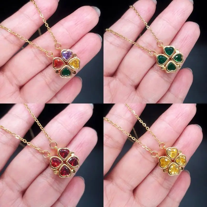 Trendy Flower Magnetic Attract Together Pendant Necklace - Blade & Thread