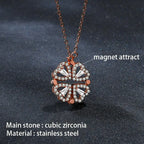Trendy Flower Magnetic Attract Together Pendant Necklace nowadaysfashion
