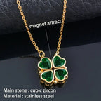 Trendy Flower Magnetic Attract Together Pendant Necklace nowadaysfashion