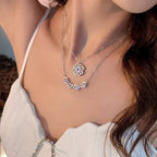 Trendy Flower Magnetic Attract Together Pendant Necklace nowadaysfashion