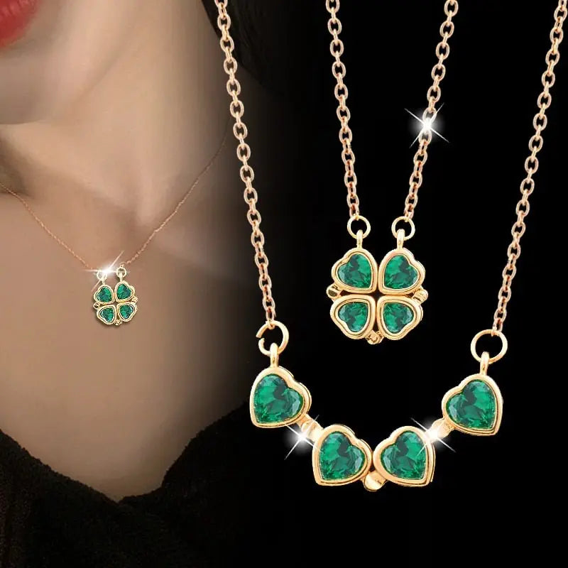 Trendy Flower Magnetic Attract Together Pendant Necklace - Blade & Thread