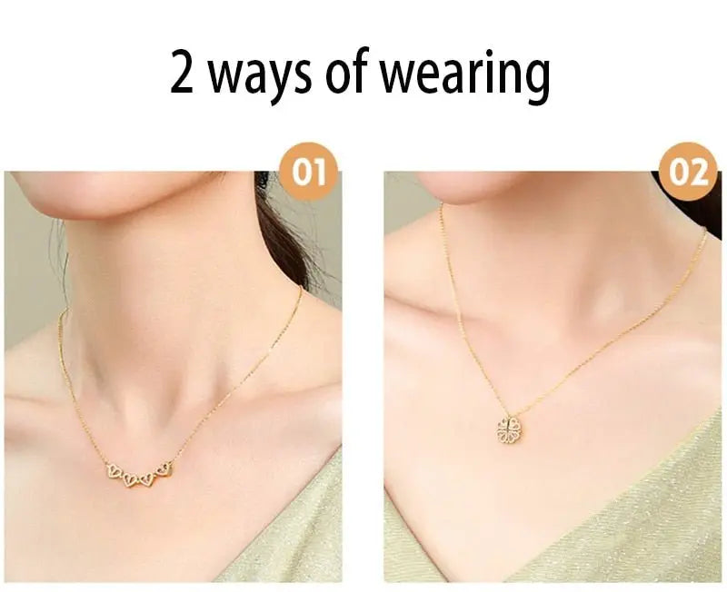 Trendy Flower Magnetic Attract Together Pendant Necklace - Blade & Thread