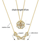 Trendy Flower Magnetic Attract Together Pendant Necklace nowadaysfashion