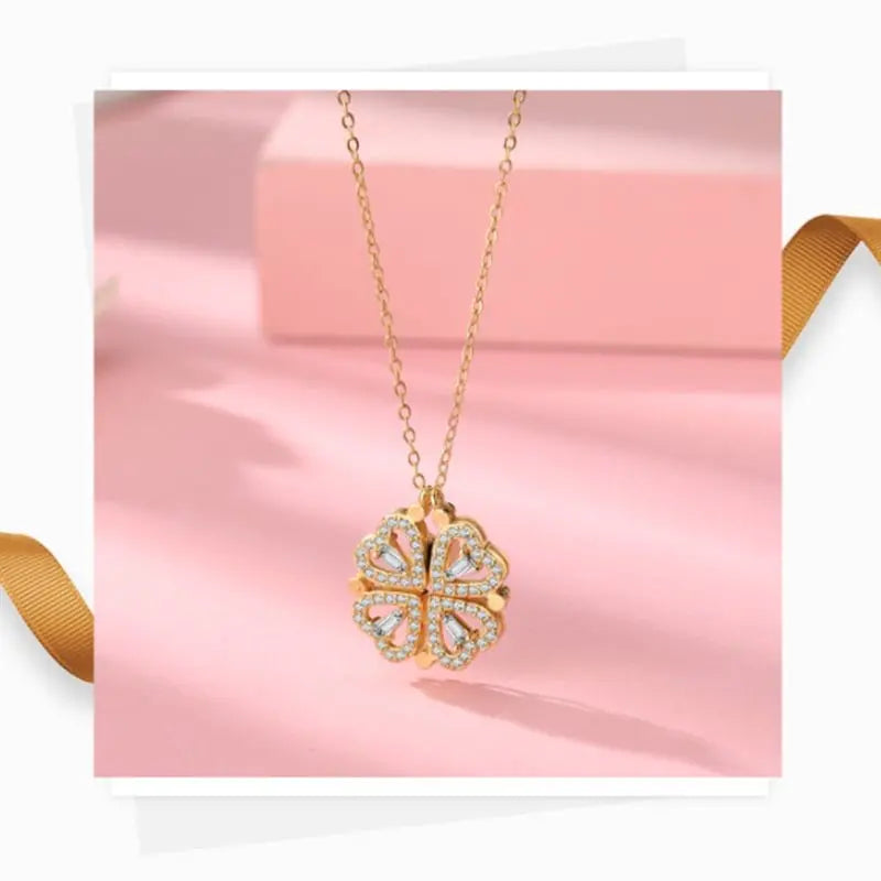 Trendy Flower Magnetic Attract Together Pendant Necklace - Blade & Thread