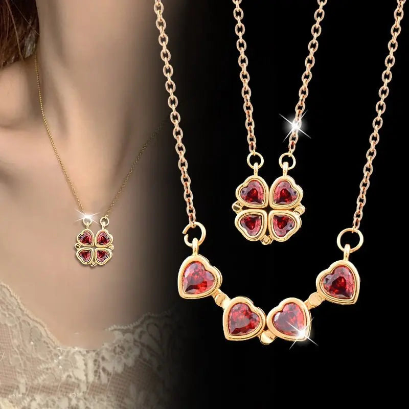 Trendy Flower Magnetic Attract Together Pendant Necklace nowadaysfashion