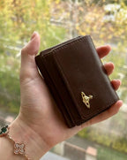 Trifold card holder cowhide card holder wallet solid color long nowadaysfashion