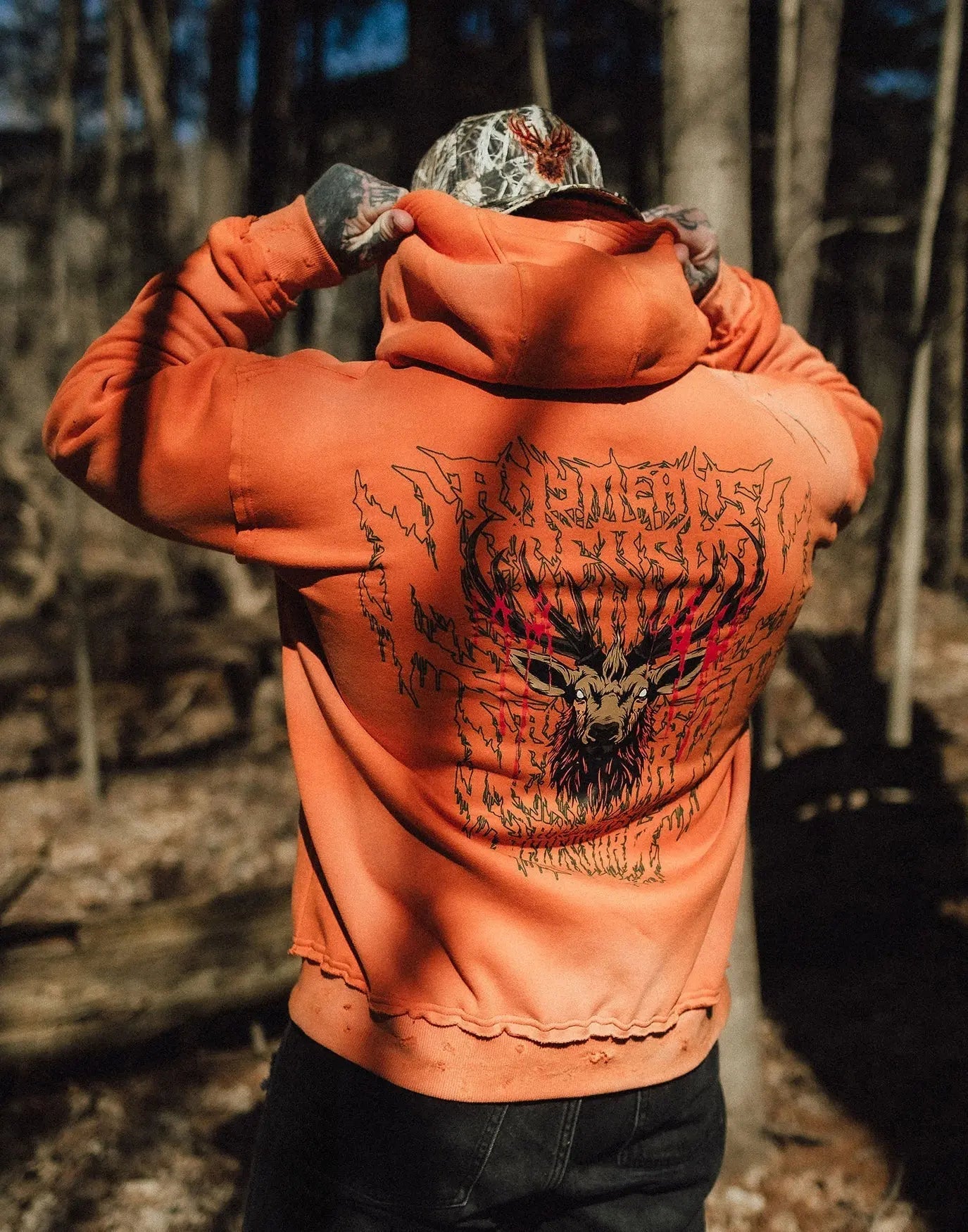 Trophy Pullover Hoodie Orange Any Means Necessary Clothing