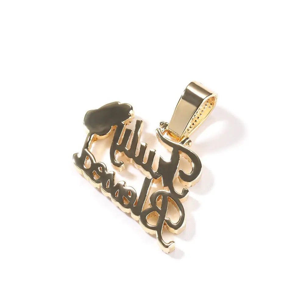 Truly Blessed Praying Hands Pendant Letter Necklace - Blade & Thread