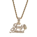 Truly Blessed Praying Hands Pendant Letter Necklace nowadaysfashion